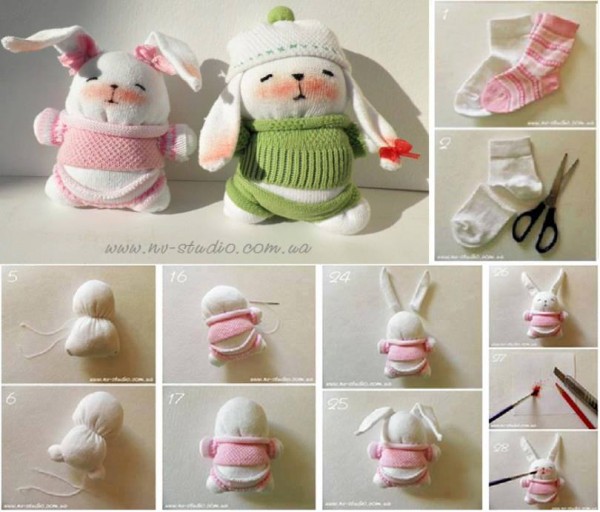 DIY Sock Bunny Sew Patterns Sock Bunny Softies Tutorial