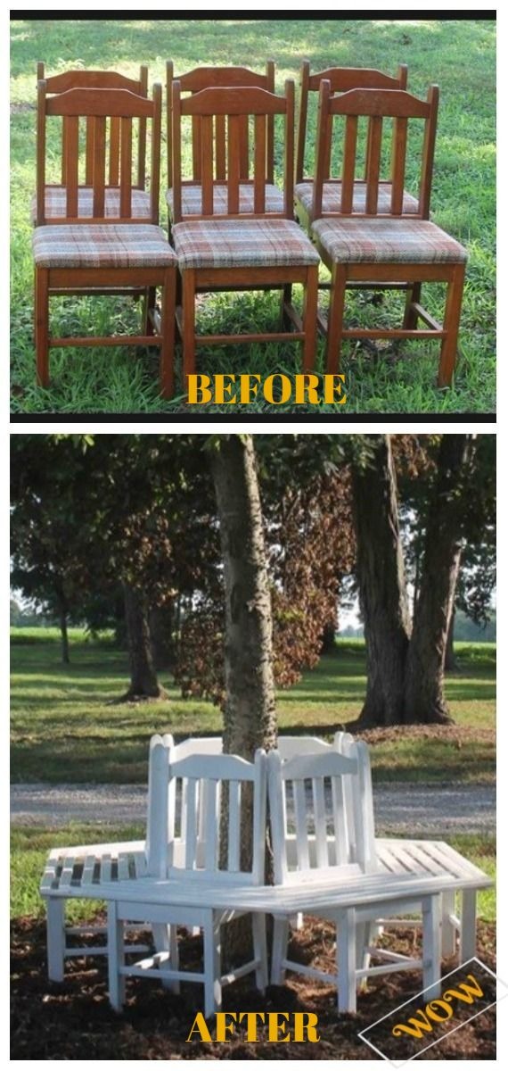 Diy Recycled Chair Tree Bench Tutorial 3020