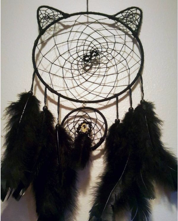 DIY Dream Catcher Tutorials - DIY Black Cat Dream Catcher Idea - WOW ...