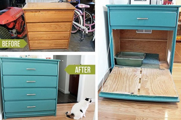 Old Dresser Makeover Ideas DIY Tutorials - Turn Dresser into Pet Litter ...