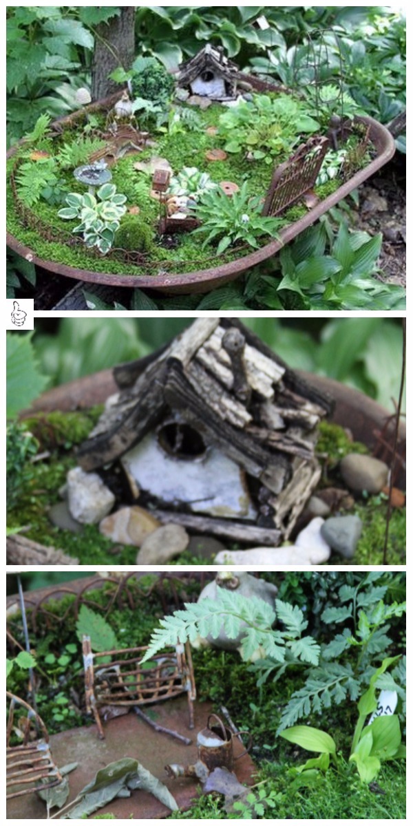 Easy Miniature Wheelbarrow Fairy Garden Design DIY Projects